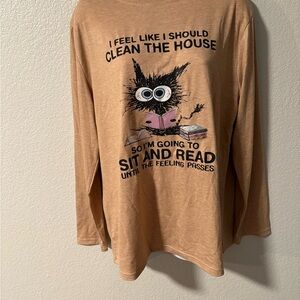 Tan Graphic Long Sleeve Shirt